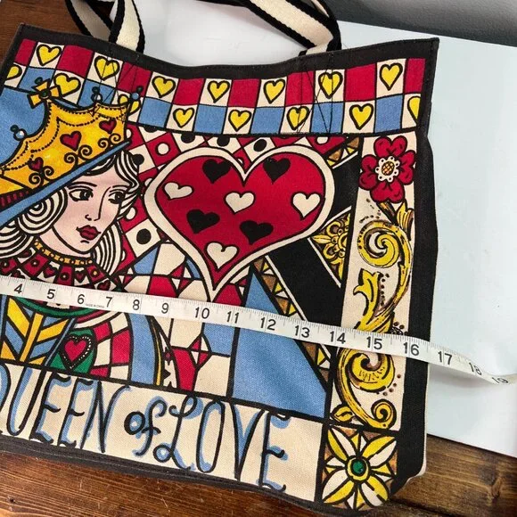 Brighton Queen Of Love Tote Bag With Heart Design & Bold Colors Purse Cards - Picture 14 of 16